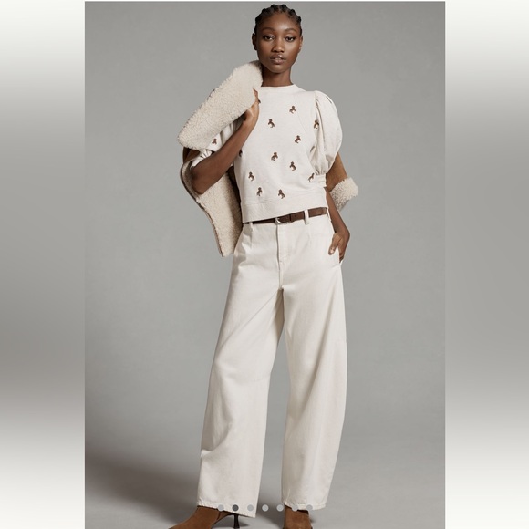 Maeve Puff Short-Sleeve Sweatshirt NWT Size Small - Picture 2 of 8